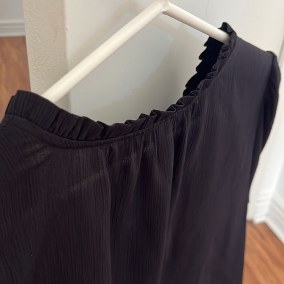 Nine West Tie Front Top Blouse Flutter Sleeve Black Size XXL - Picture 4 of 7